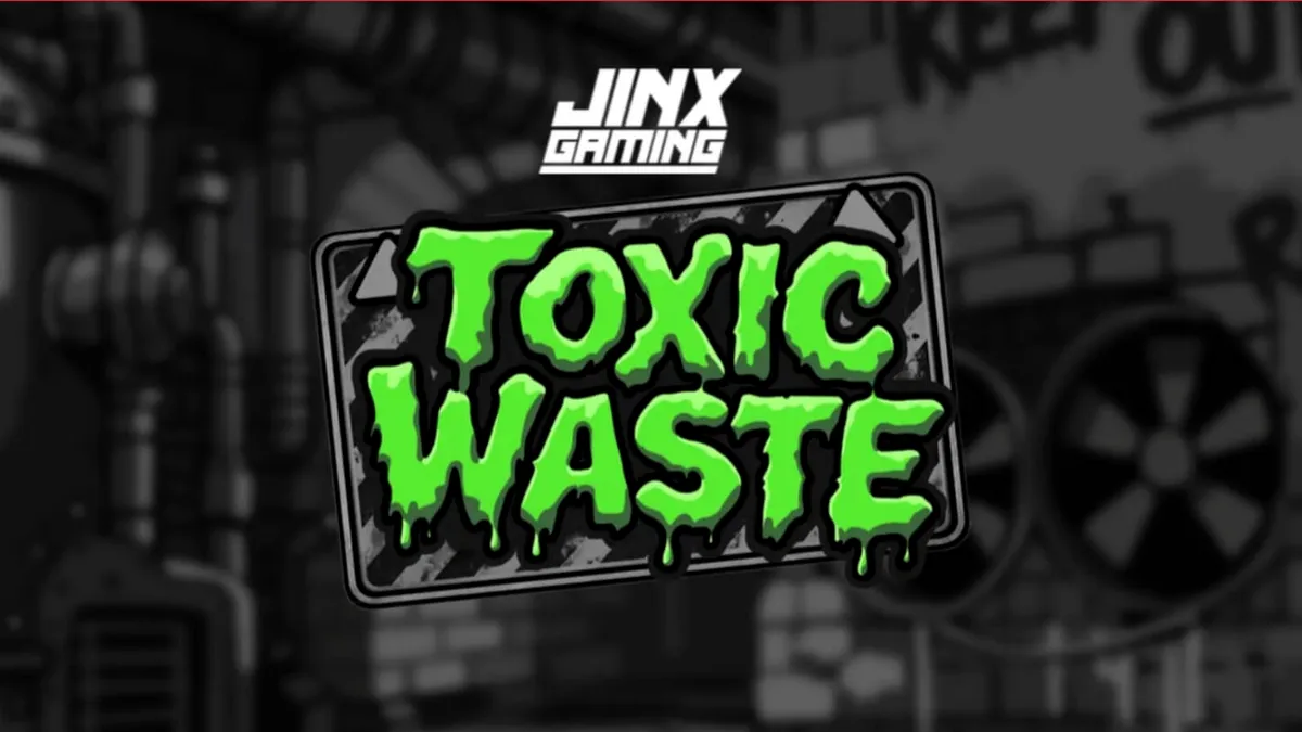 Tampilan visual grid 8x8 pada slot Toxic Waste dengan tema laboratorium radioaktif
