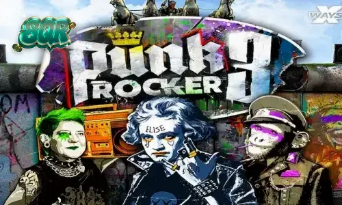 Tampilan visual slot Punk Rocker 3 dengan tema Berlin yang penuh grafiti